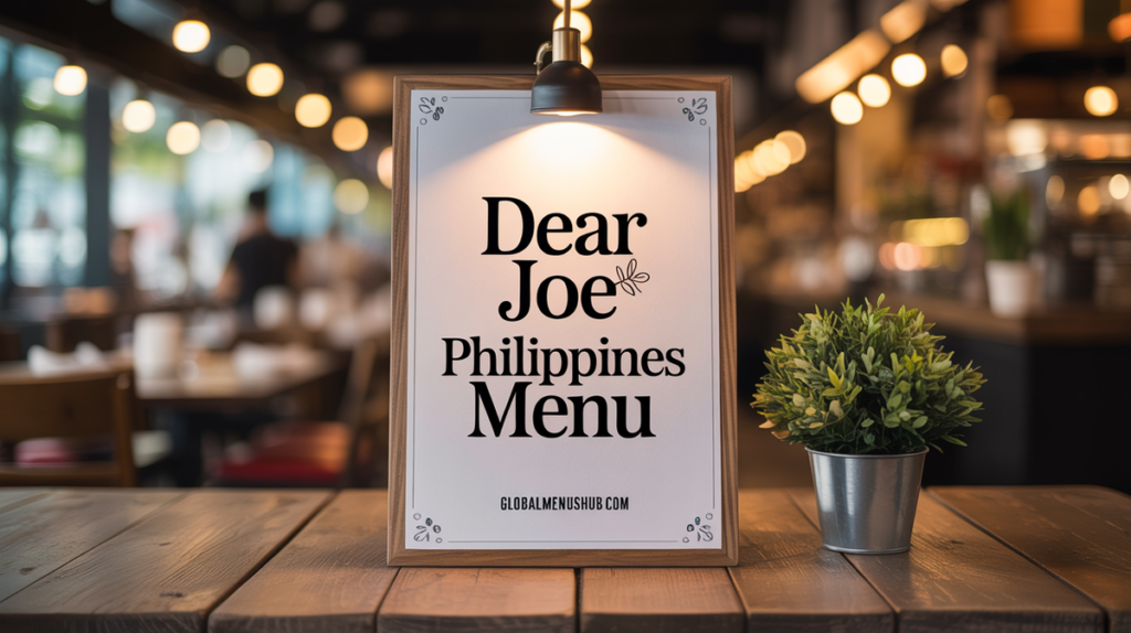Dear Joe Philippines Menu