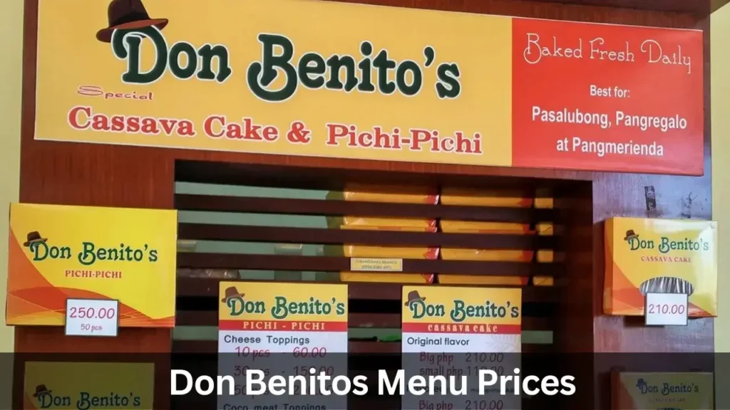 Don Benitos Menu