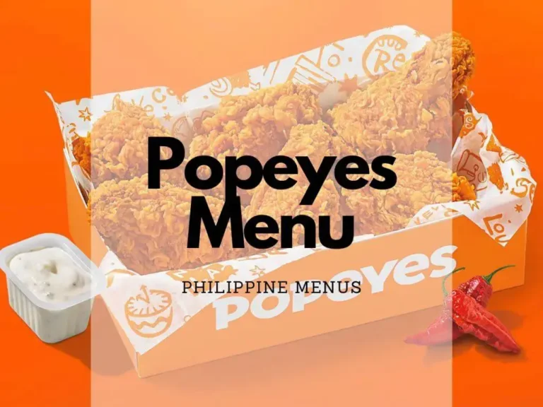 Popeyes Menu Philippines