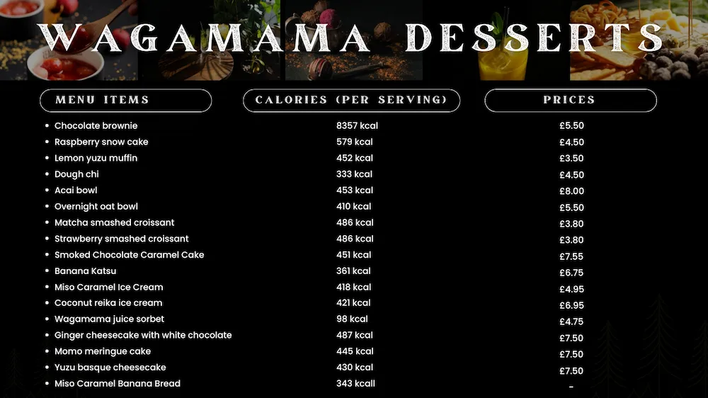 Wagamama Menu Desserts